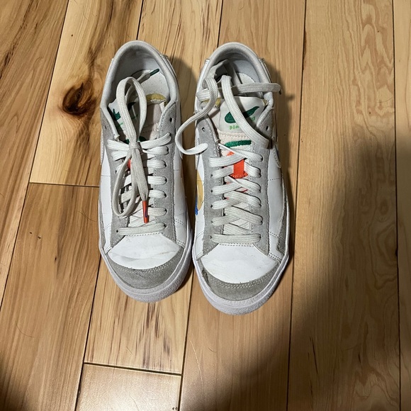 Nike x Mayumi Yamase Blazer Low '77 Sneakers Distressed Painted White Multicolor - Picture 3 of 12